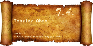 Teszler Absa névjegykártya